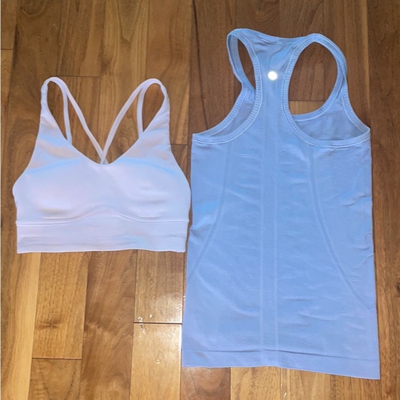 Lululemon swiftly tank top and sports bra
Both size 4
$40 for both - Picture 2 of 4